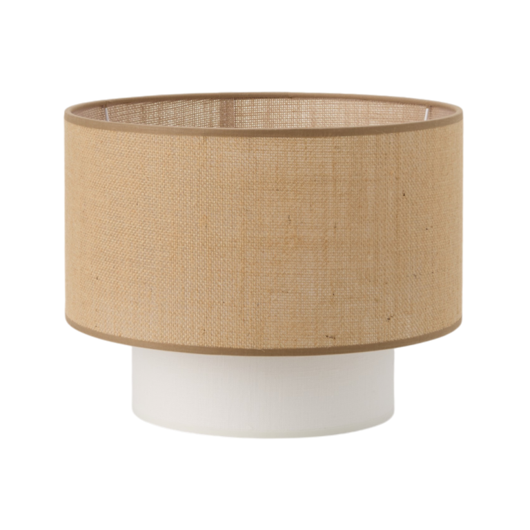 01 de deco abat jour camif signature beige tissus n camif 10039417 ESSENTIELS PAR CAMIF - Abat-jour pour suspension double jute et beige 30 cm Rosine