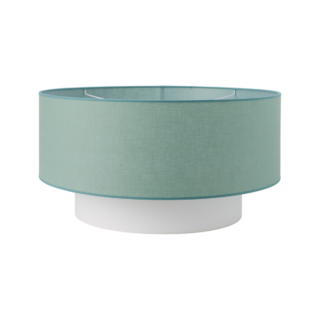 Abat-jour pour suspension tissu blanc et vert 60 cm Rym par la marque Camif Camif - Abat-jour pour suspension tissu blanc et vert 60 cm Rym