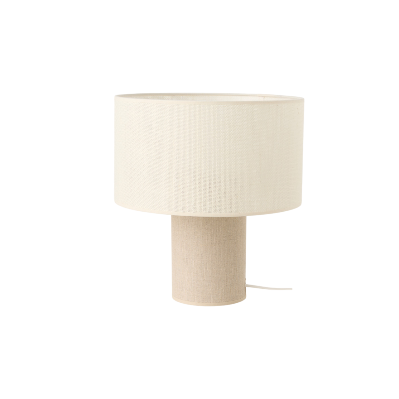01 de deco lampes camif signature blanc lin n camif 10039402 ESSENTIELS PAR CAMIF - Lampe à poser pied et abat jour en lin blanc Rebecca