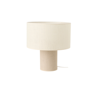 Camif - Lampe à poser pied et abat jour en lin blanc Rebecca