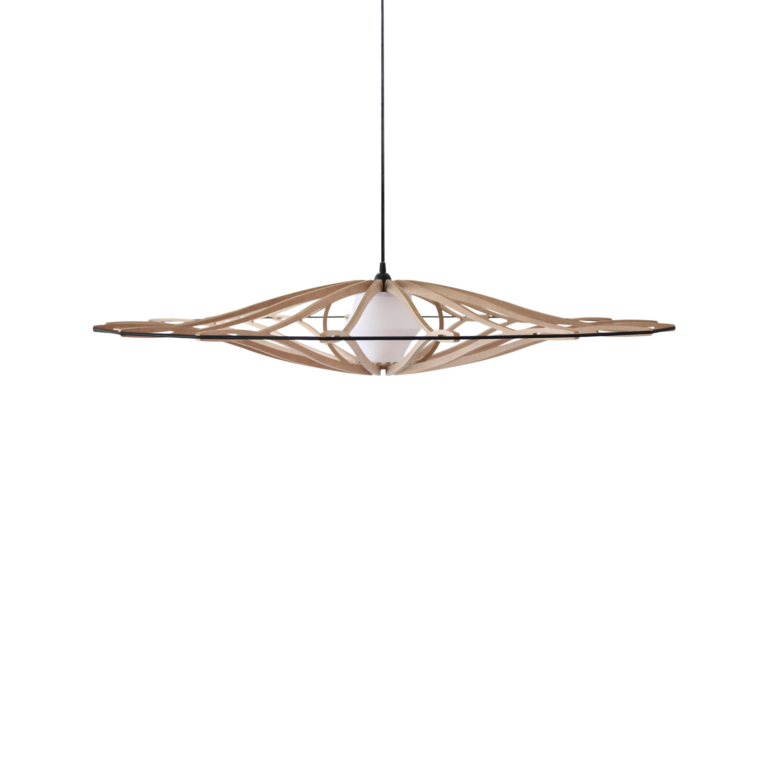 01 de deco suspensions et plafonniers camif bois clair bois a completer n 10039443 CAMIF SIGNATURE - Suspension Twist élastique noir - kit noir coton métal avec diffuseur