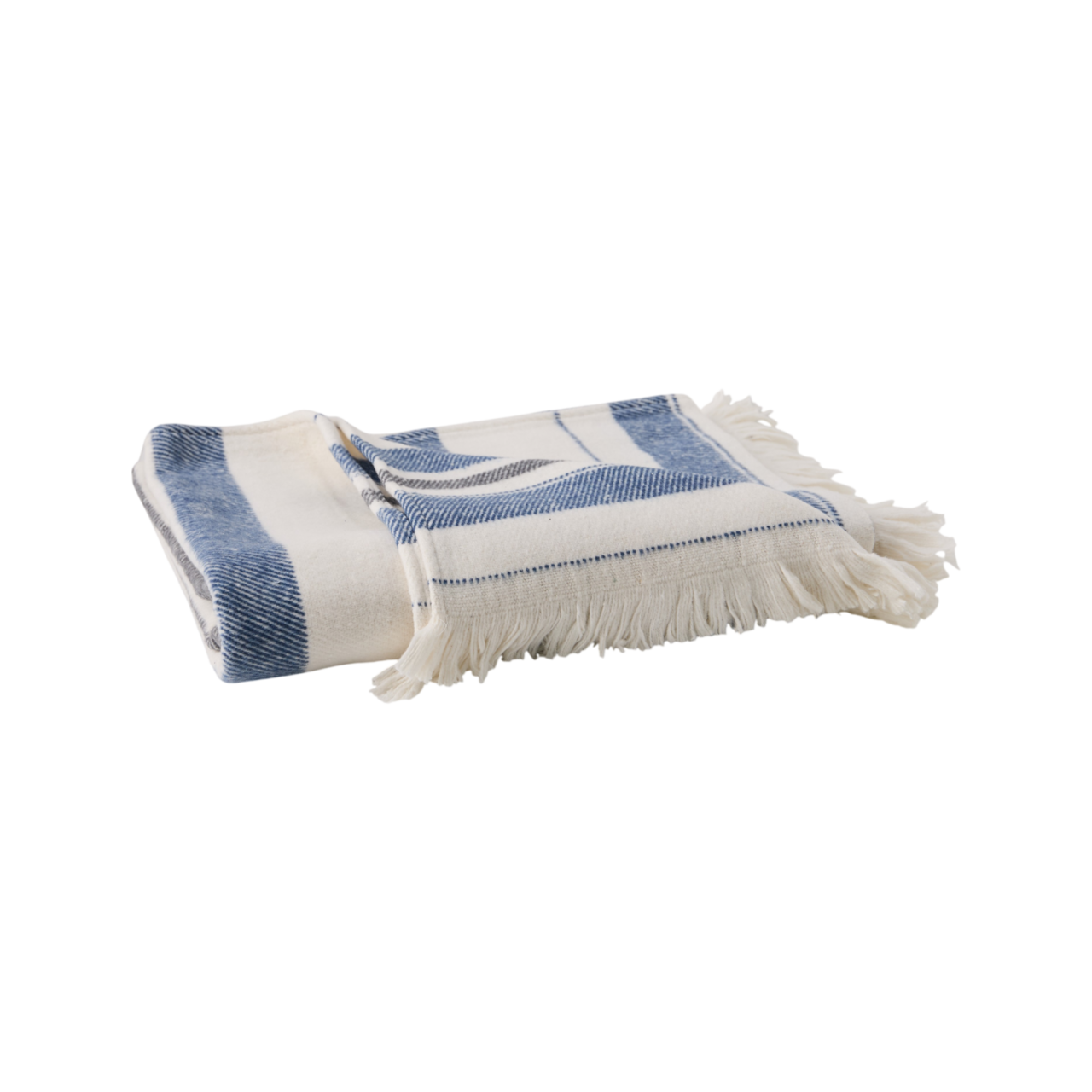 01 de linge de maison plaids et couvertures camif signature bleu fibres recyclees n camif 100392514229 ESSENTIELS PAR CAMIF - Plaid recyclé Tristan