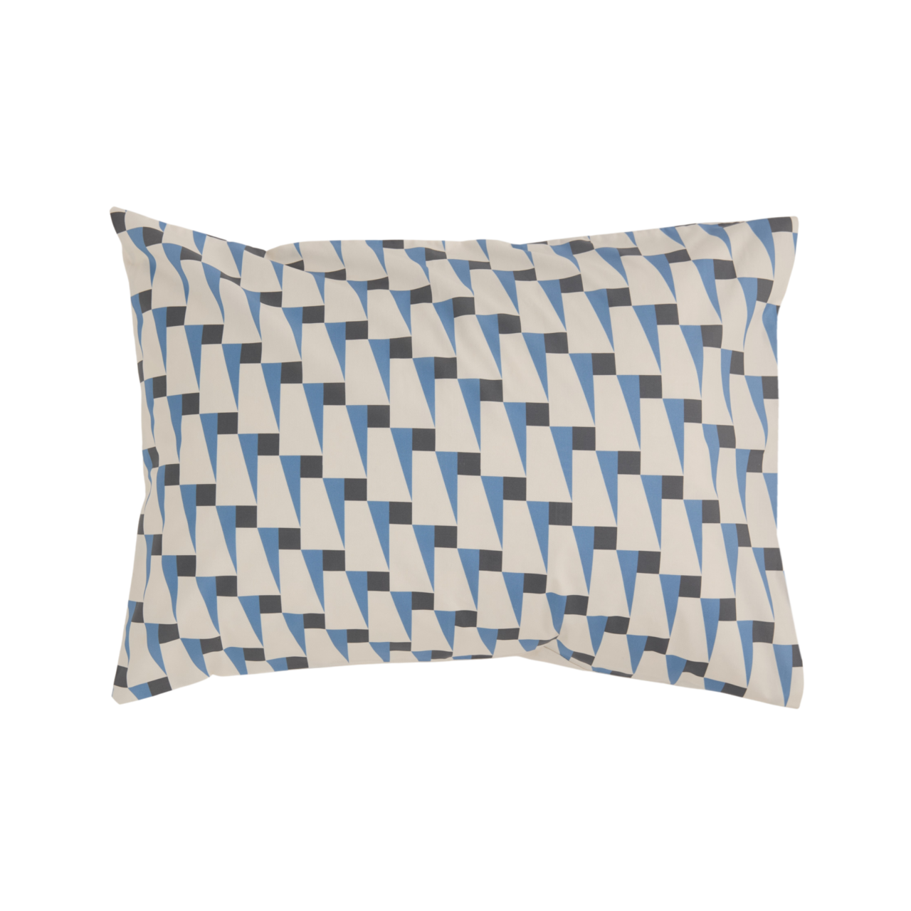 01 de linge de maison taies d oreiller et de traversin camif signature bleu coton bio n camif 100391344085 ESSENTIELS PAR CAMIF - Lot de 2 taies d'oreiller coton bio Nautique Urbain