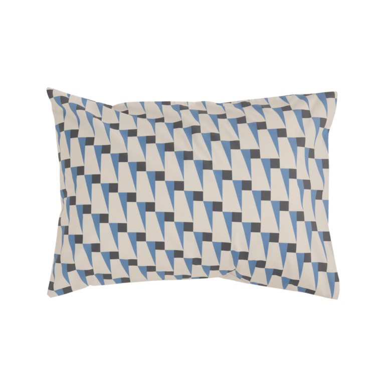 01 de linge de maison taies d oreiller et de traversin camif signature bleu coton bio n camif 100391344085 ESSENTIELS PAR CAMIF - Lot de 2 taies d'oreiller coton bio Nautique Urbain