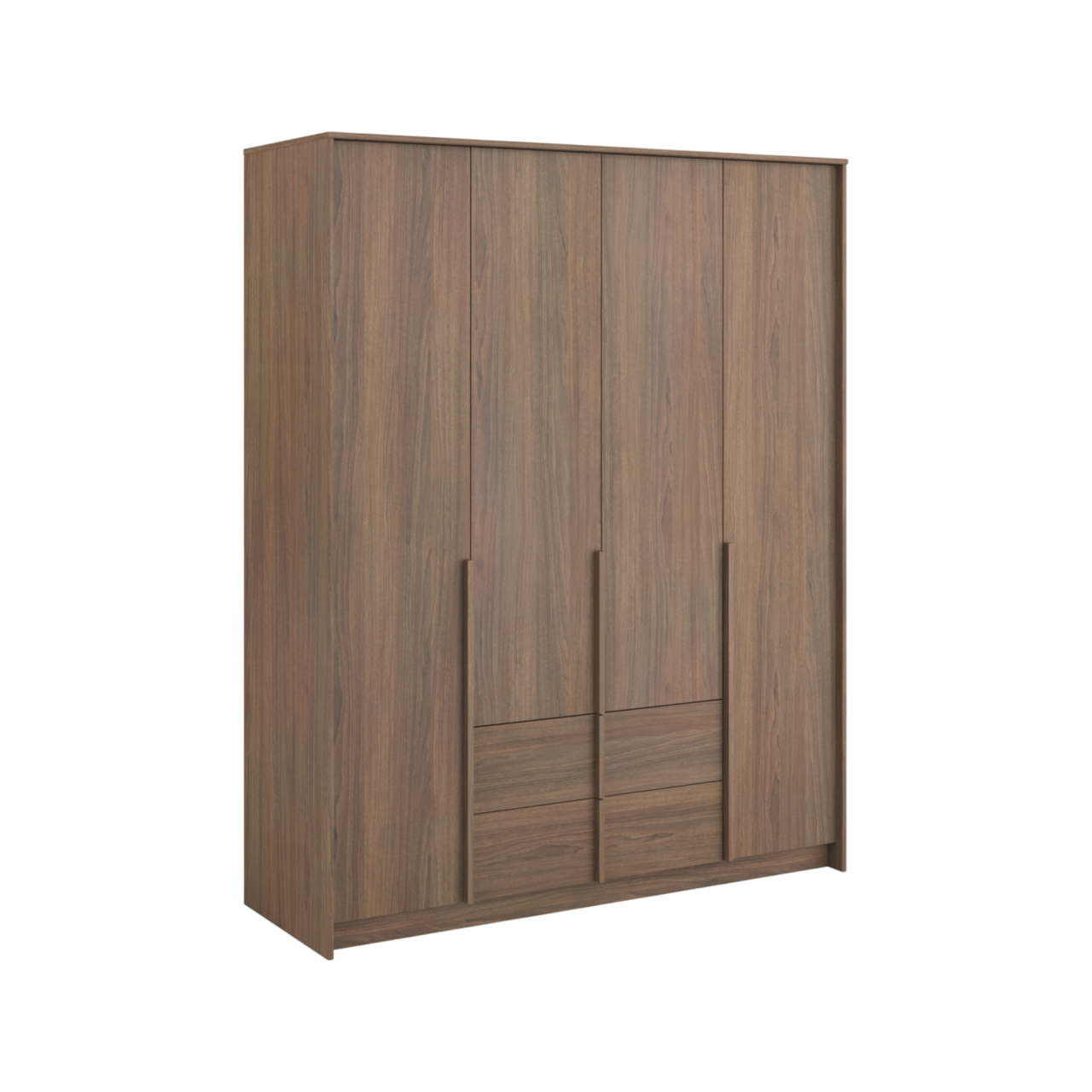 01 de meubles armoires et dressings camif signature bois fonce bois paku n 10039982 CAMIF SIGNATURE - Armoire 4 portes 2 tiroirs Paku