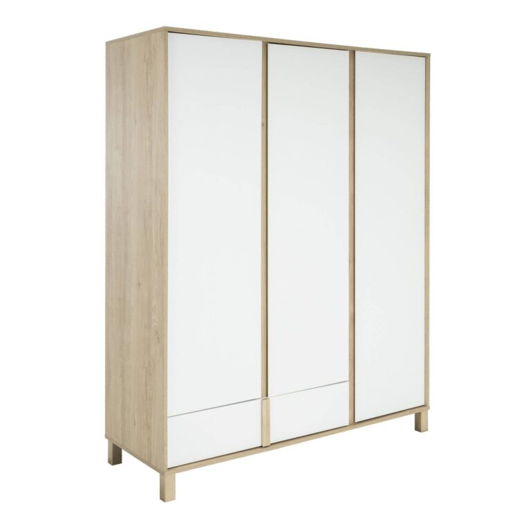 01 de meubles armoires et dressings essentiels par camif bois clair bois gabrielle n 10039823 ESSENTIELS PAR CAMIF - Armoire 3 portes 1 tiroir Gabrielle