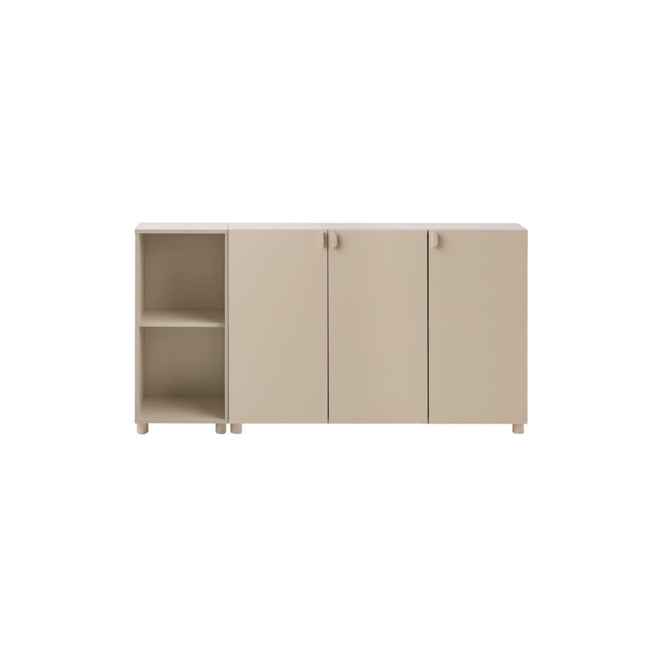 01 de meubles buffets camif signature beige bois paloma camif 10040257 ESSENTIELS PAR CAMIF - Combinaison rangement 3 portes + 2 niches 156 cm Paloma