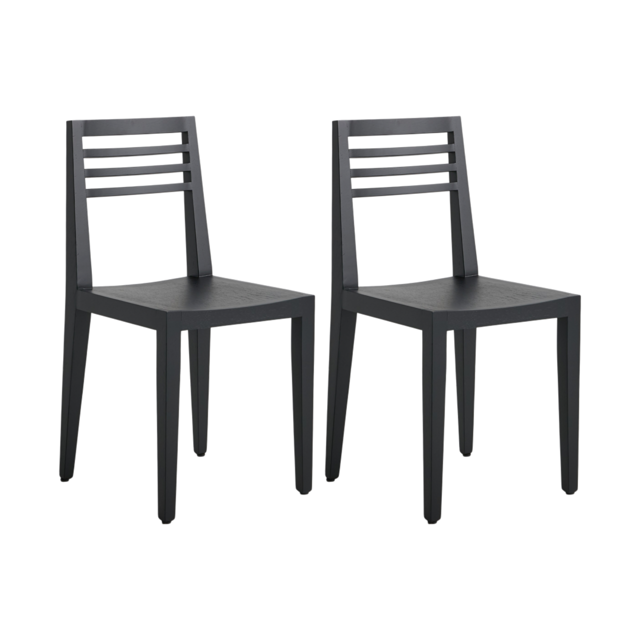 CAMIF SIGNATURE - Lot de 2 chaises noires chêne massif  Canelle
