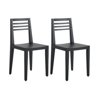 Lot de 2 chaises noires chêne massif Canelle par la marque Camif Camif - Lot de 2 chaises noires chêne massif Canelle