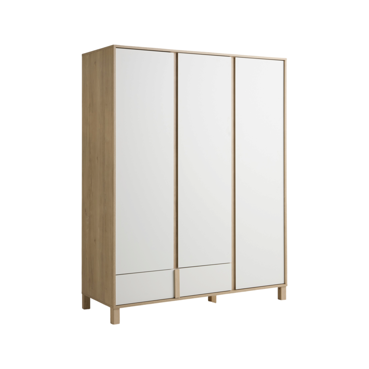 01 de meubles dressings essentiels par camif blanc bois gabrielle camif 10039823 ESSENTIELS PAR CAMIF - Armoire 3 portes 1 tiroir Gabrielle