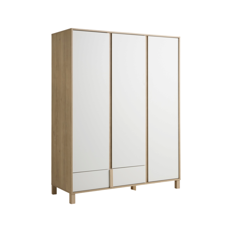 01 de meubles dressings essentiels par camif blanc bois gabrielle camif 10039823 ESSENTIELS PAR CAMIF - Armoire 3 portes 1 tiroir Gabrielle