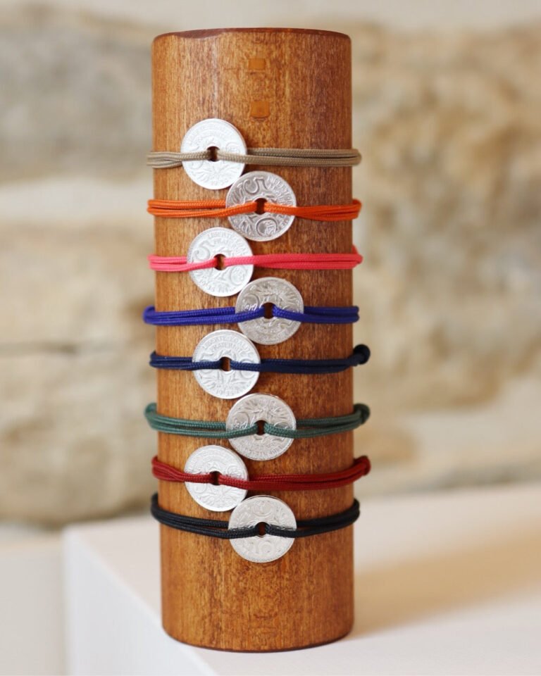 LE SOU FRANÇAIS - Bracelet Louvre - 5 centimes argent - Kaki