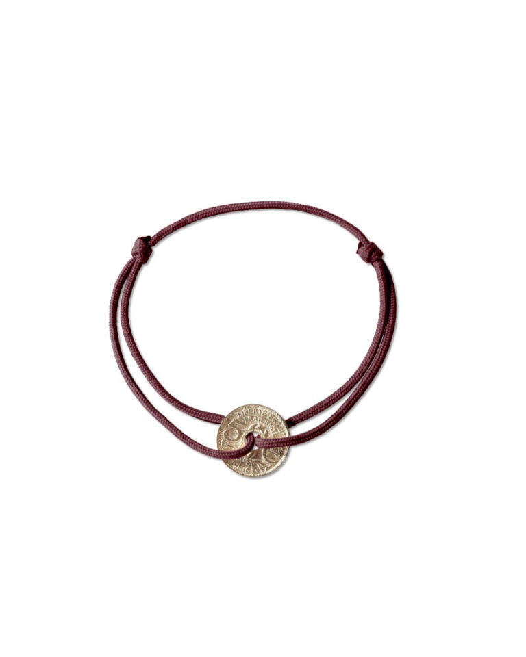 LE SOU FRANÇAIS - Bracelet Louvre - 5 centimes or - Bordeaux