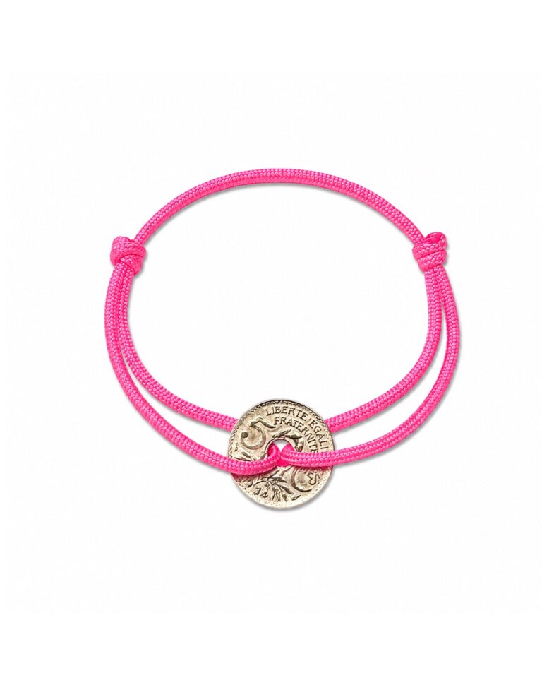 LE SOU FRANÇAIS - Bracelet Louvre - 5 centimes or - Rose Vif