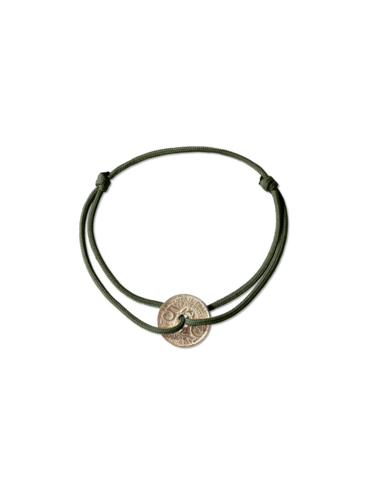 LE SOU FRANÇAIS - Bracelet Louvre - 5 centimes or - Kaki
