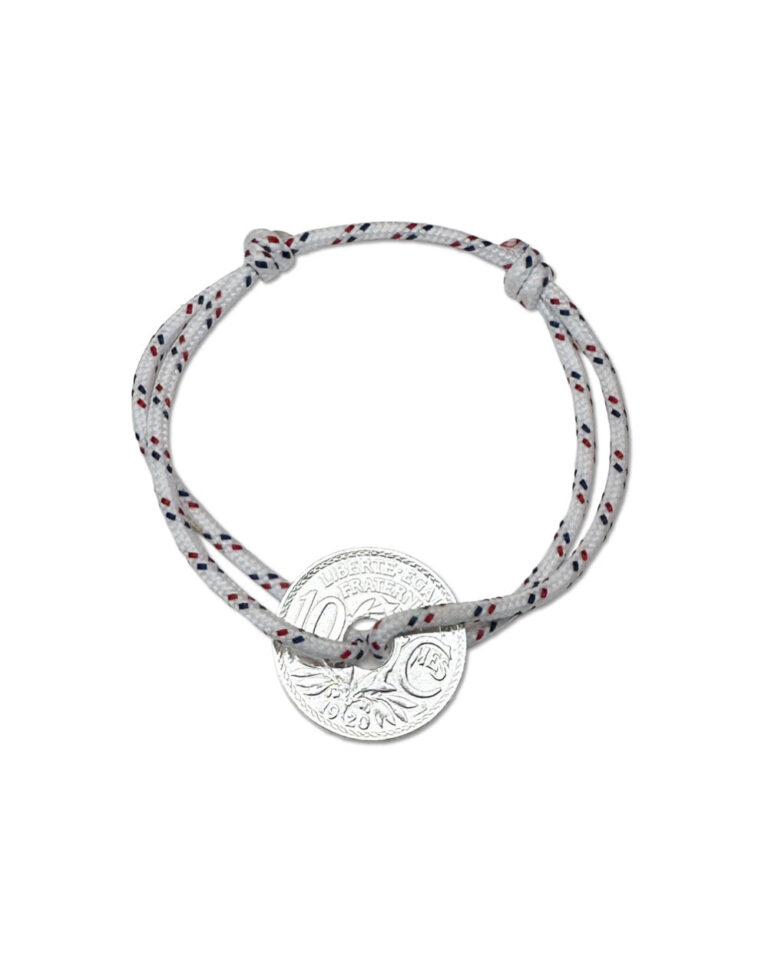 Le Sou Français - Bracelet Vincennes - 10 centimes argent - Navigateur Blanc