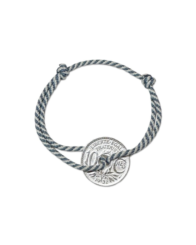 Le Sou Français - Bracelet Vincennes - 10 centimes argent - Biarrot Bleu