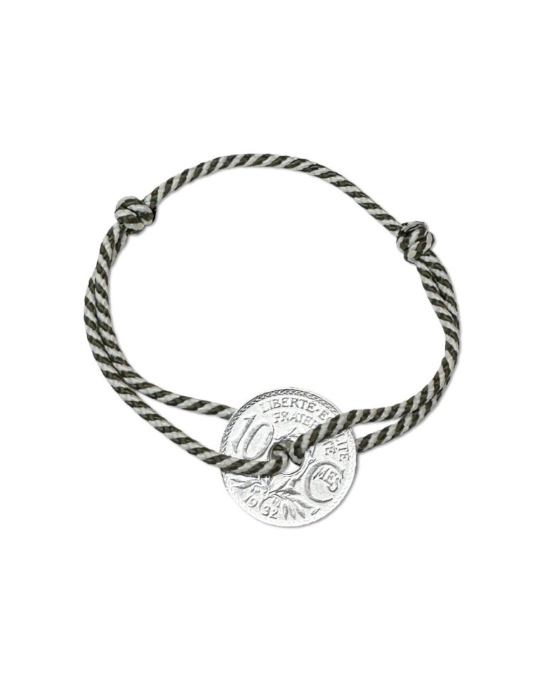 Le Sou Français - Bracelet Vincennes - 10 centimes argent - Biarrot Vert