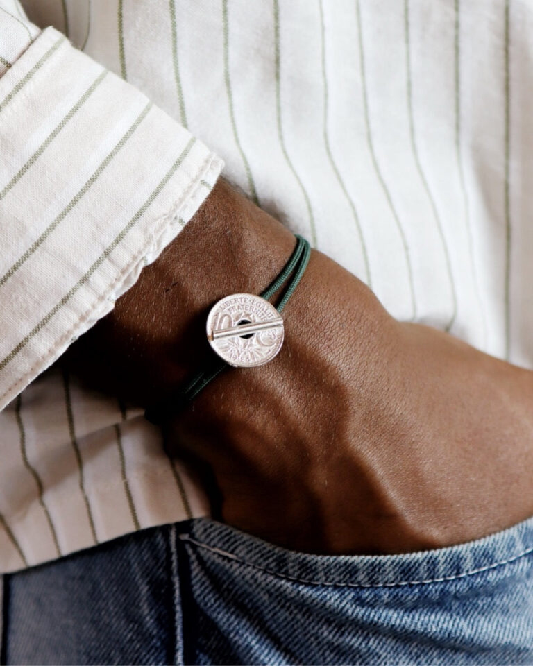 Le Sou Français - Bracelet le T - 10 centimes argent - Kaki