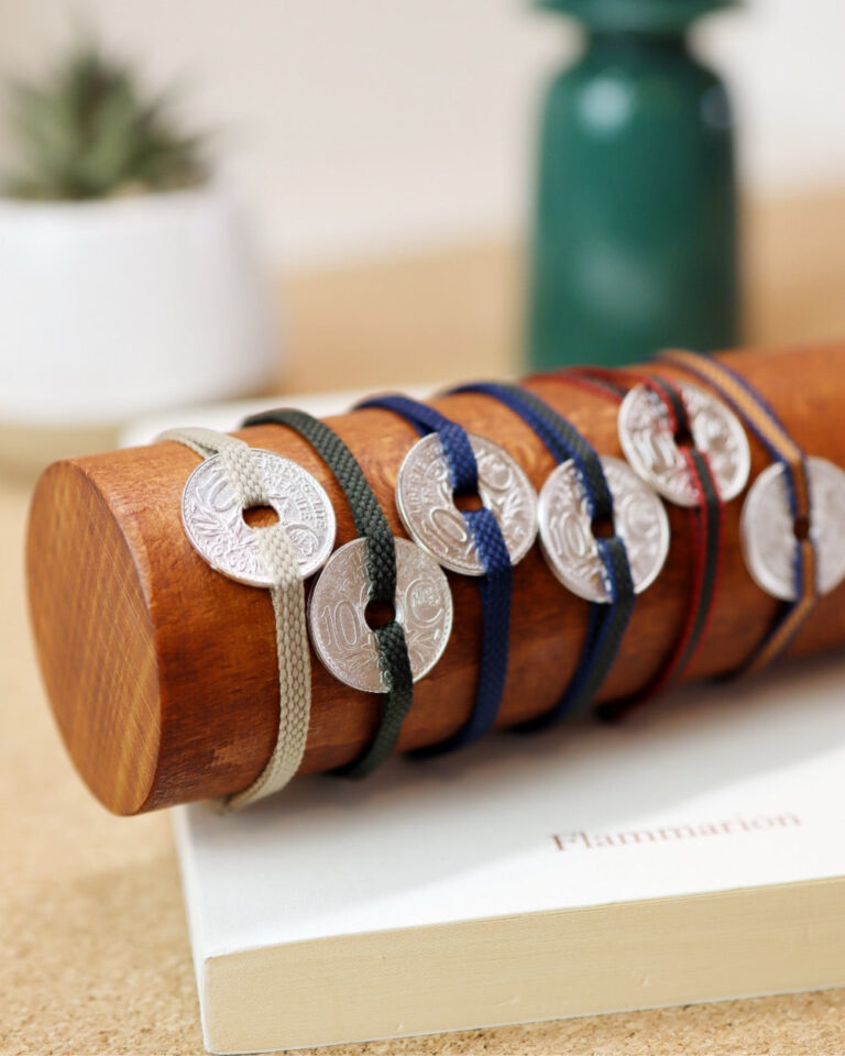 Le Sou Français - Bracelet Vincennes - 10 centimes argent - Plat Beige