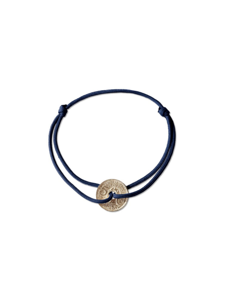 LE SOU FRANÇAIS - Bracelet Louvre - 5 centimes or - Marine