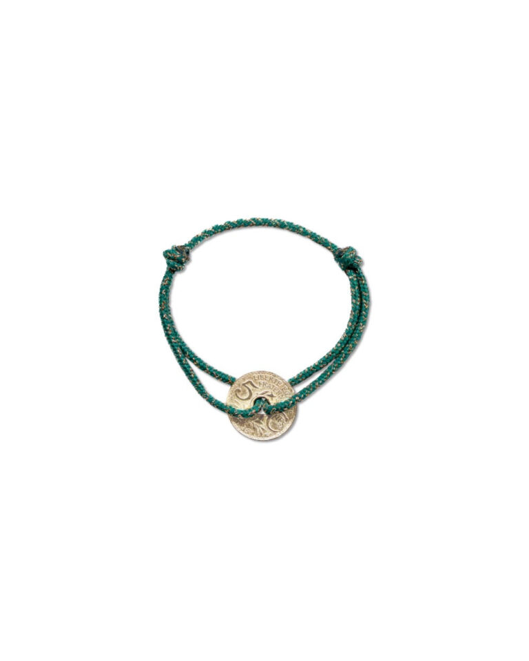 LE SOU FRANÇAIS - Bracelet Louvre - 5 centimes or - Vert Irisé