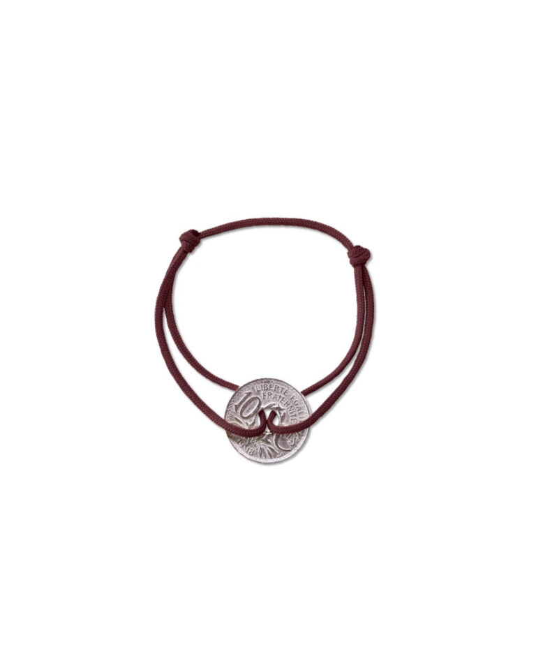 Le Sou Français - Bracelet Vincennes - 10 centimes argent - Bordeaux
