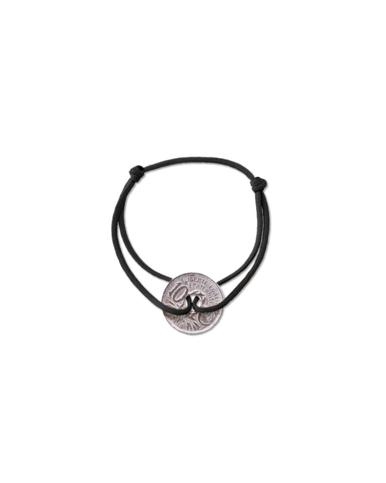 Le Sou Français - Bracelet Vincennes - 10 centimes argent - Noir