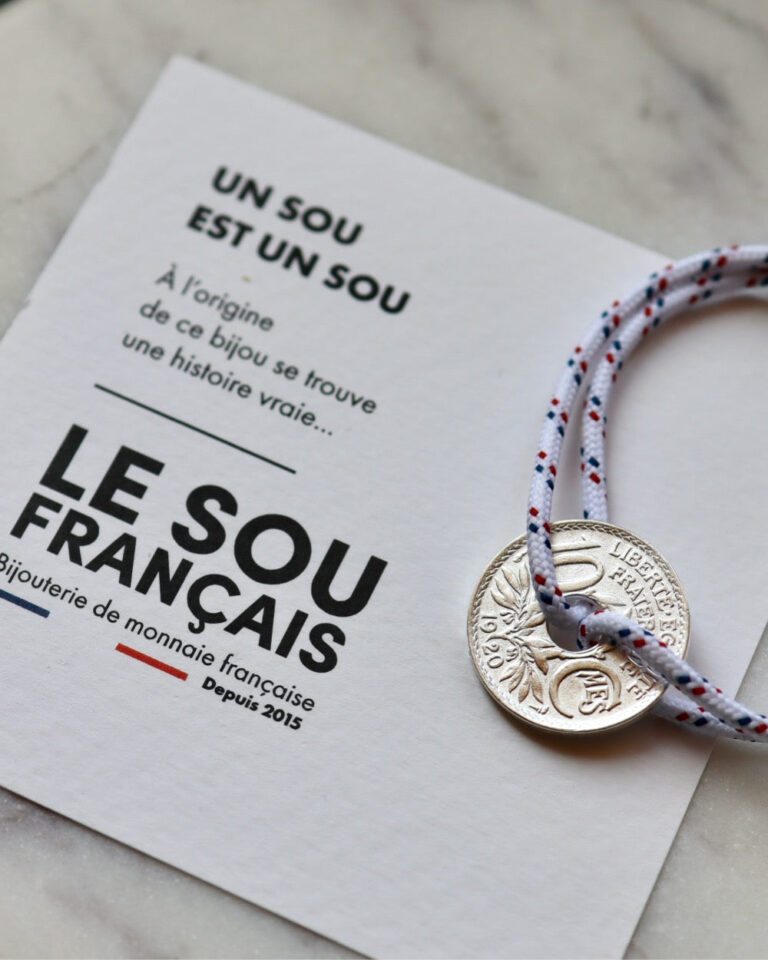Le Sou Français - Bracelet Vincennes - 10 centimes argent - Navigateur Blanc