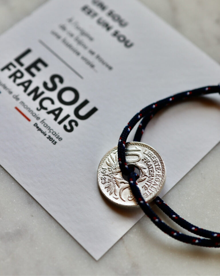 Le Sou Français - Bracelet Vincennes - 10 centimes argent - Navigateur Marine