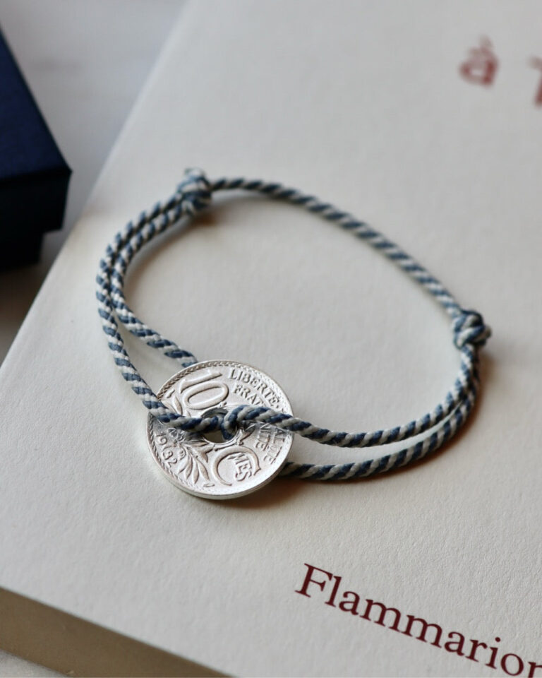 Le Sou Français - Bracelet Vincennes - 10 centimes argent - Biarrot Bleu
