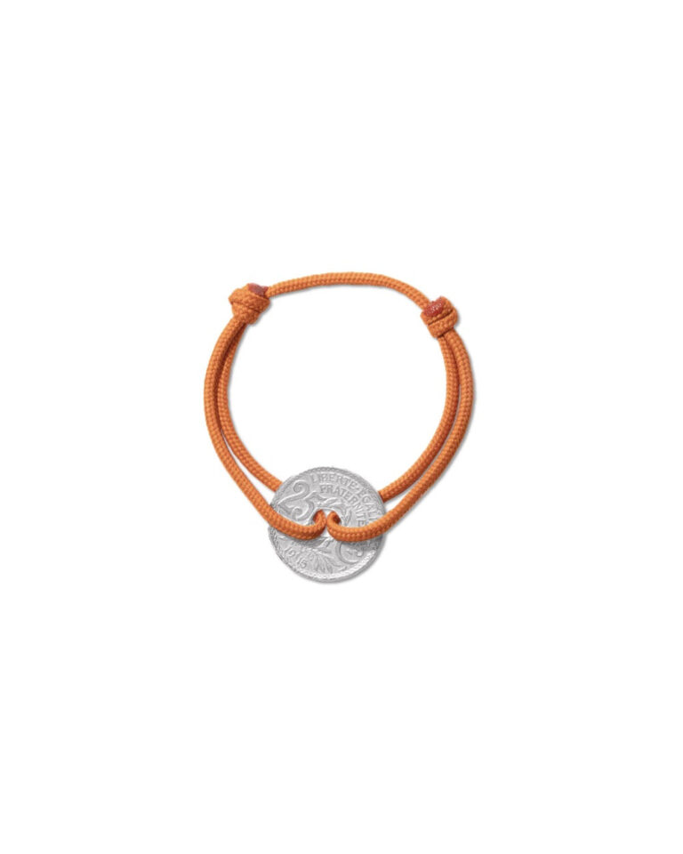LE SOU FRANÇAIS - Bracelet Montmartre - 25 centimes argent - Orange Vif