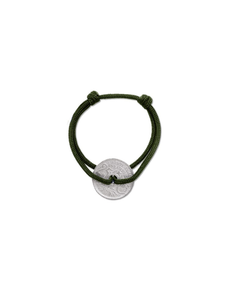 LE SOU FRANÇAIS - Bracelet Montmartre - 25 centimes argent - Kaki