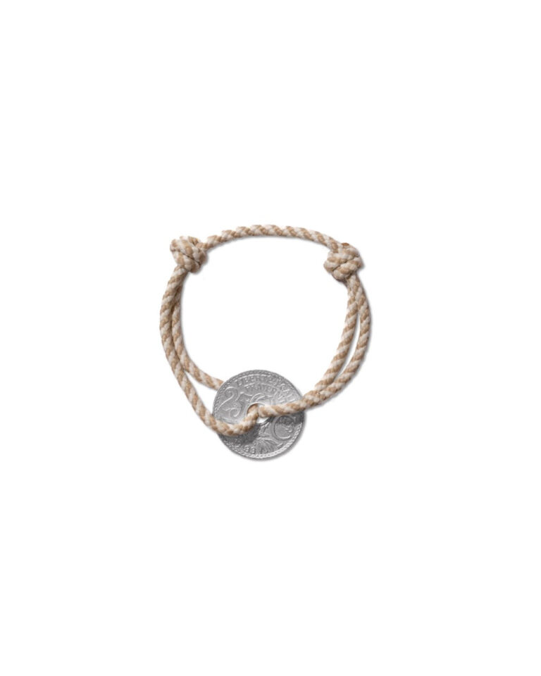 LE SOU FRANÇAIS - Bracelet Montmartre - 25 centimes argent - Biarrot Beige