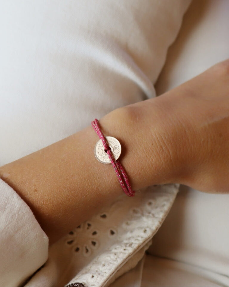 LE SOU FRANÇAIS - Bracelet Louvre - 5 centimes or - Rose Irisé