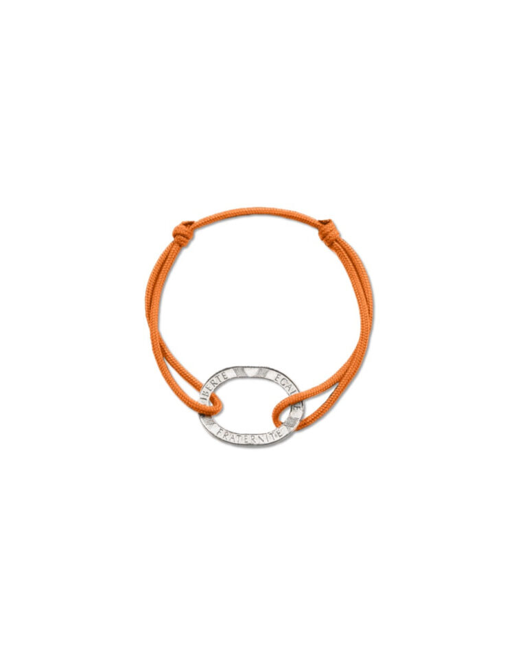 Le Sou Français - Bracelet Bastille - 10 francs argent - Orange Vif