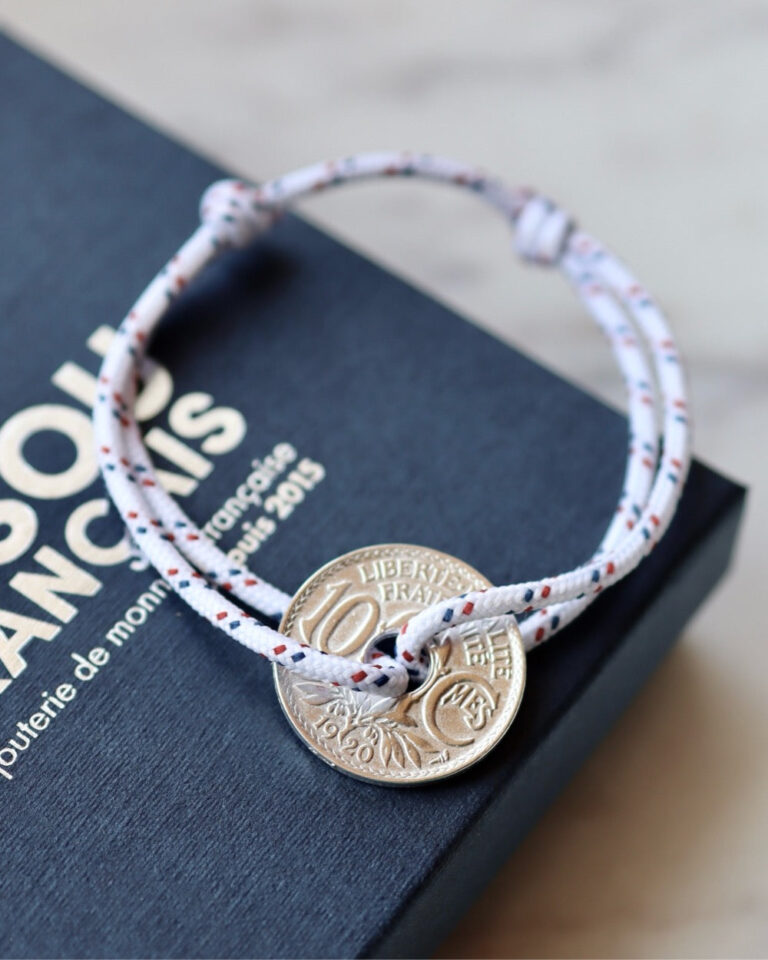 Le Sou Français - Bracelet Vincennes - 10 centimes argent - Navigateur Blanc