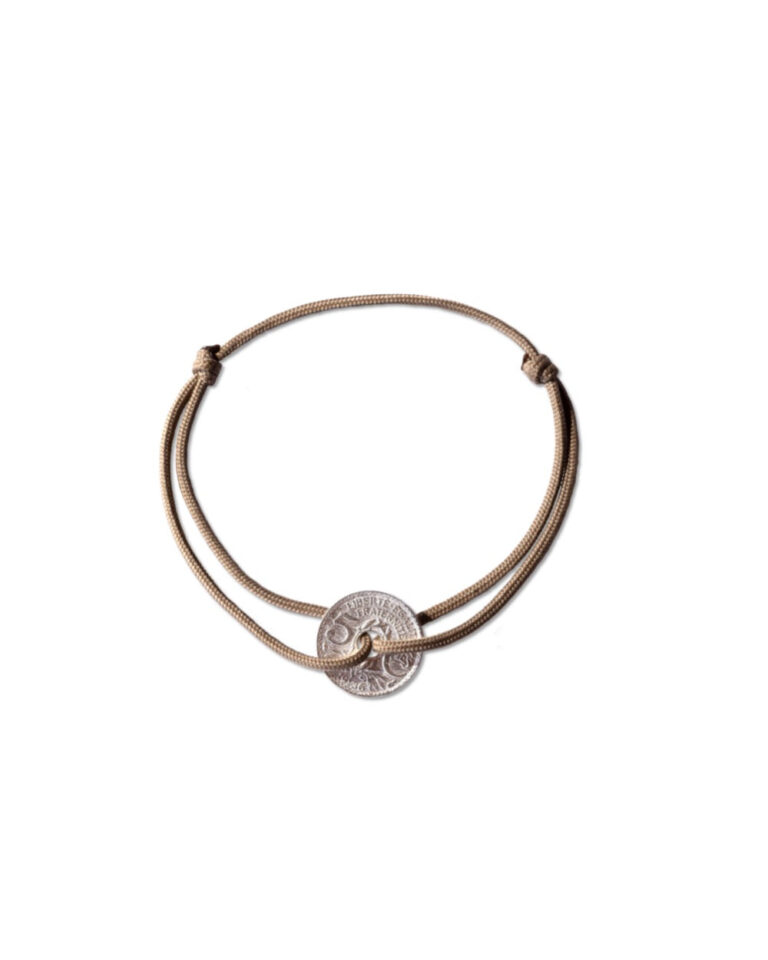 LE SOU FRANÇAIS - Bracelet Louvre - 5 centimes argent - Beige
