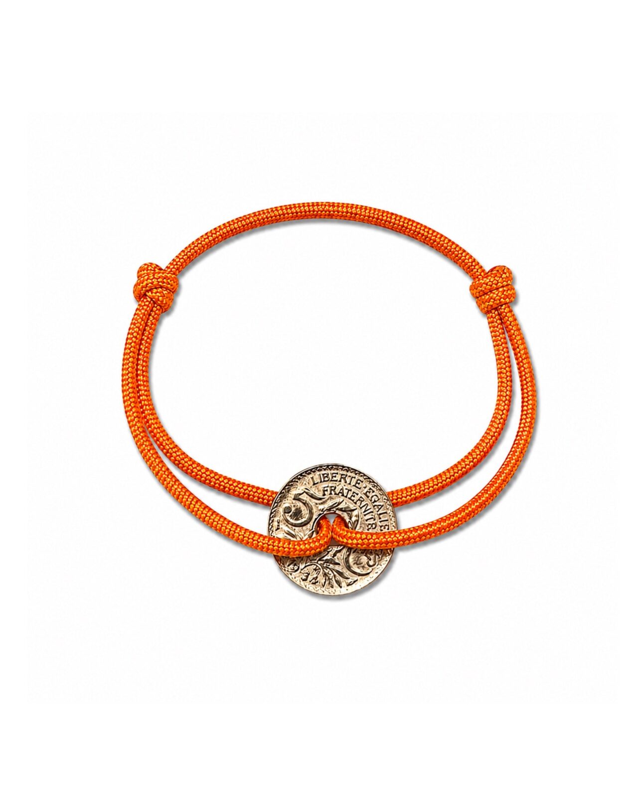 06LSF 05C 0020 bea34050 2ad5 40ed a7e3 89359f30844e LE SOU FRANÇAIS - Bracelet Louvre - 5 centimes or - Orange Vif