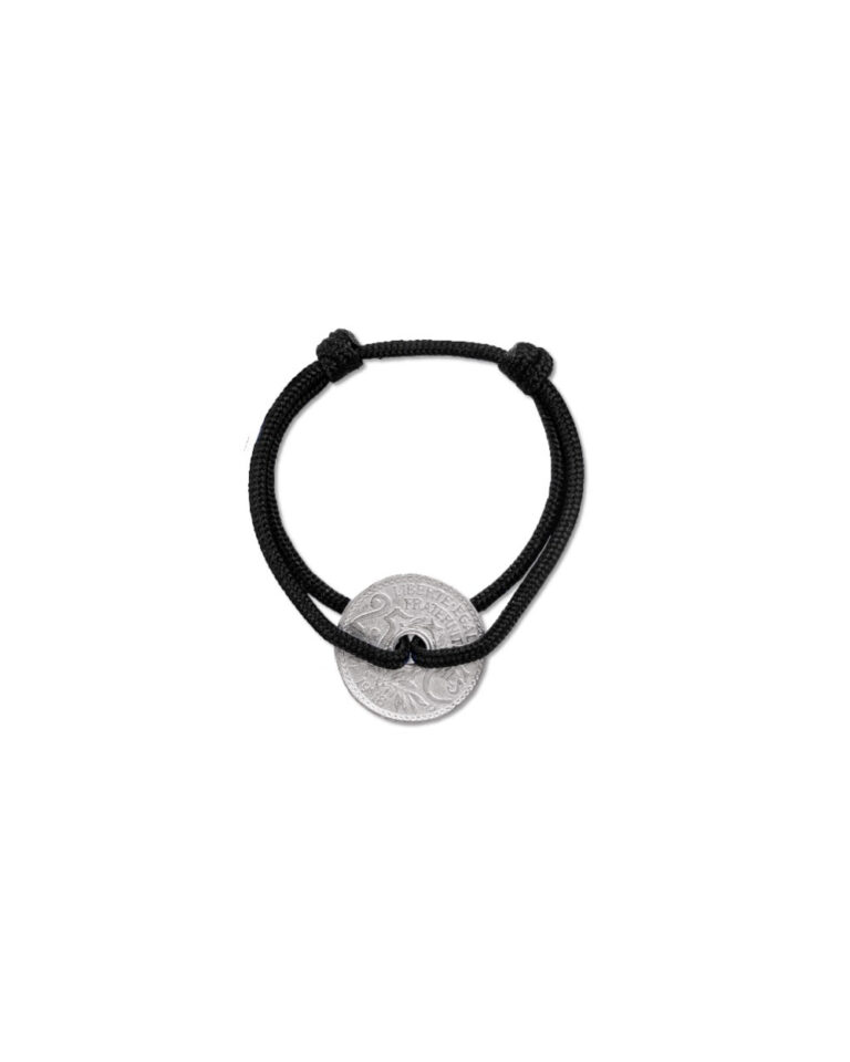 LE SOU FRANÇAIS - Bracelet Montmartre - 25 centimes argent - Noir