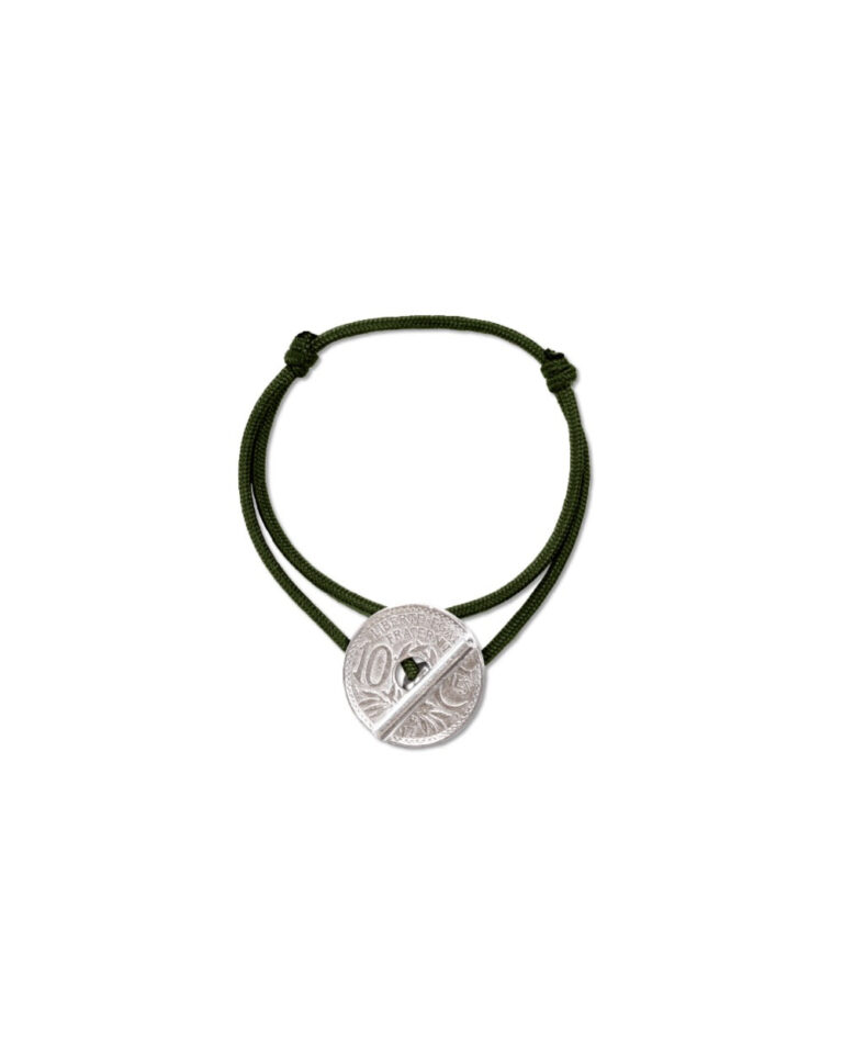 Le Sou Français - Bracelet le T - 10 centimes argent - Kaki