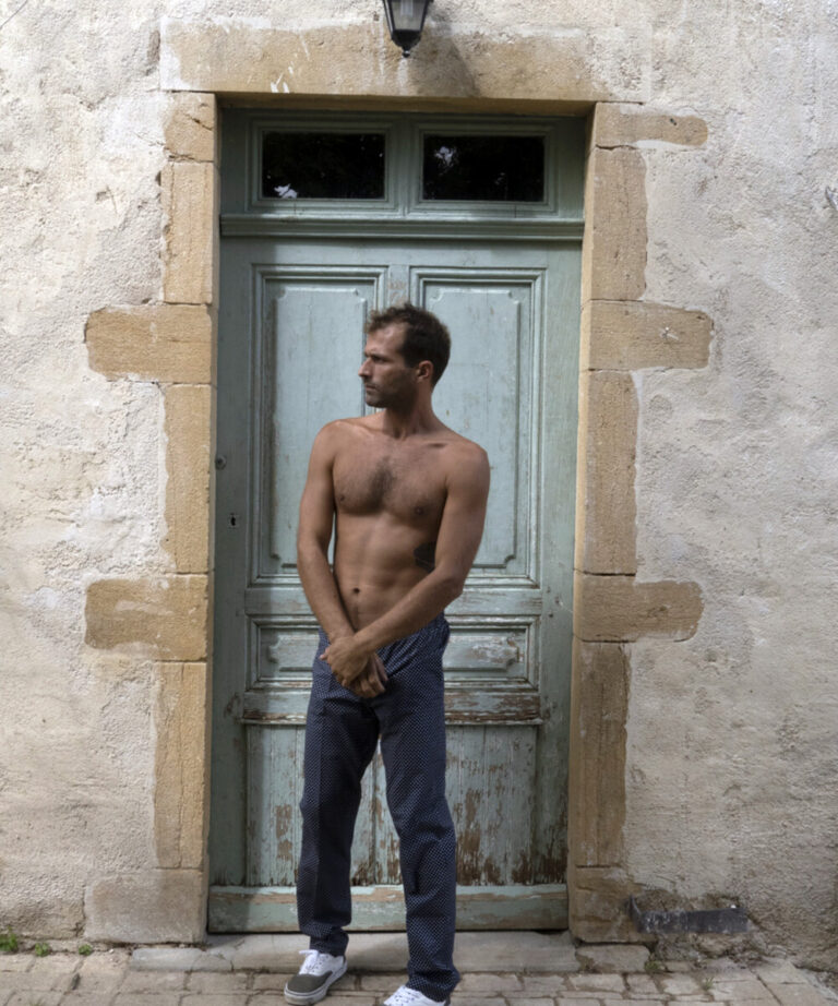 Fleurs Pois & Cie - Pantalon Pyjama homme et/ ou de ville - Bleu/Blanc