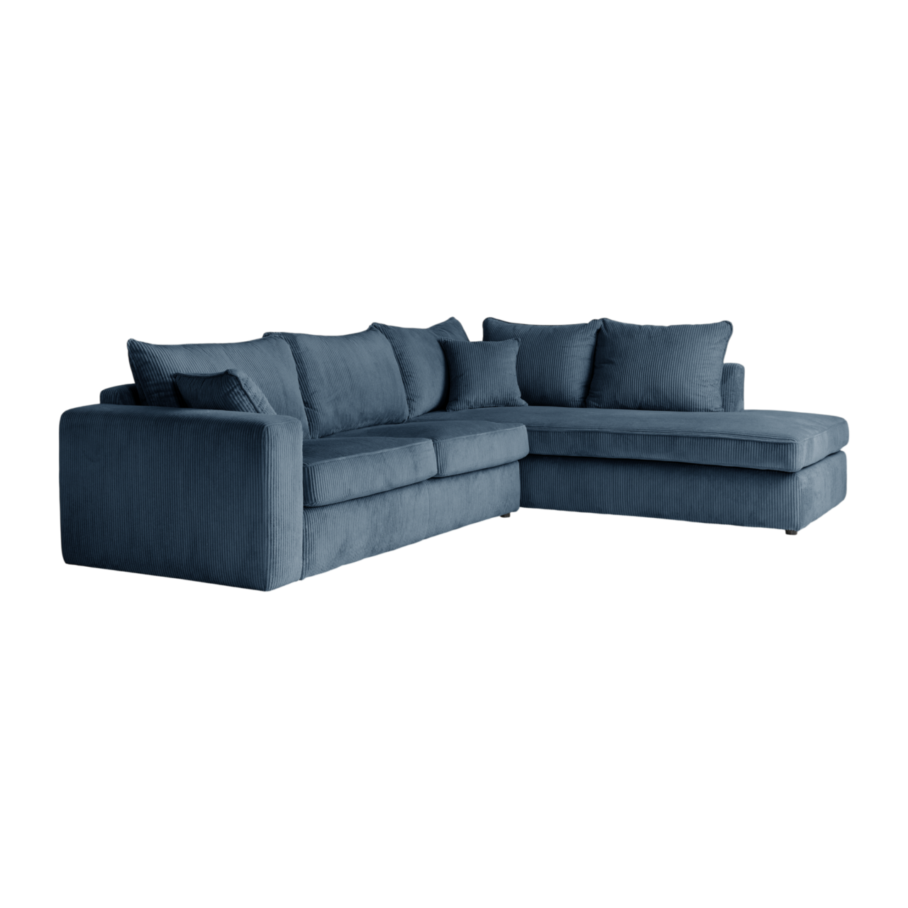 10 de canapes et fauteuils canapes d angle droit camif signature bleu tissus otto camif 100399552310 CAMIF SIGNATURE - Canapé d'angle droit velours côtelé Otto Bleu