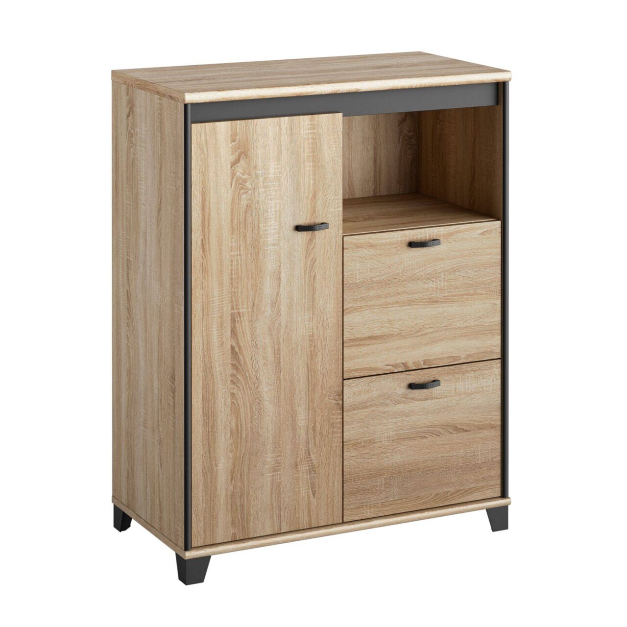 1D BUREAU RANGEMENT BOISCLAIR GAMI GREGORY 10031323 crop C.PRO PAR CAMIF - Rangement 1 porte 2 tiroirs Gregory
