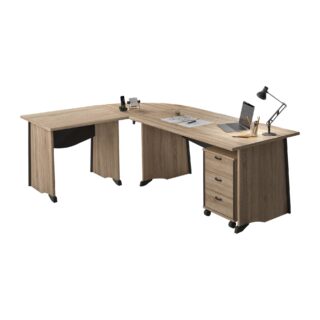 Bureau complet + caisson Gregory par la marque Camif Camif - Bureau complet + caisson Gregory