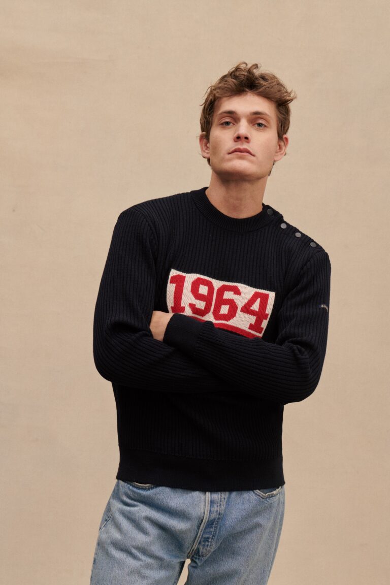 Le Minor - Pull marin 1964 bleu marine pour homme – XXL