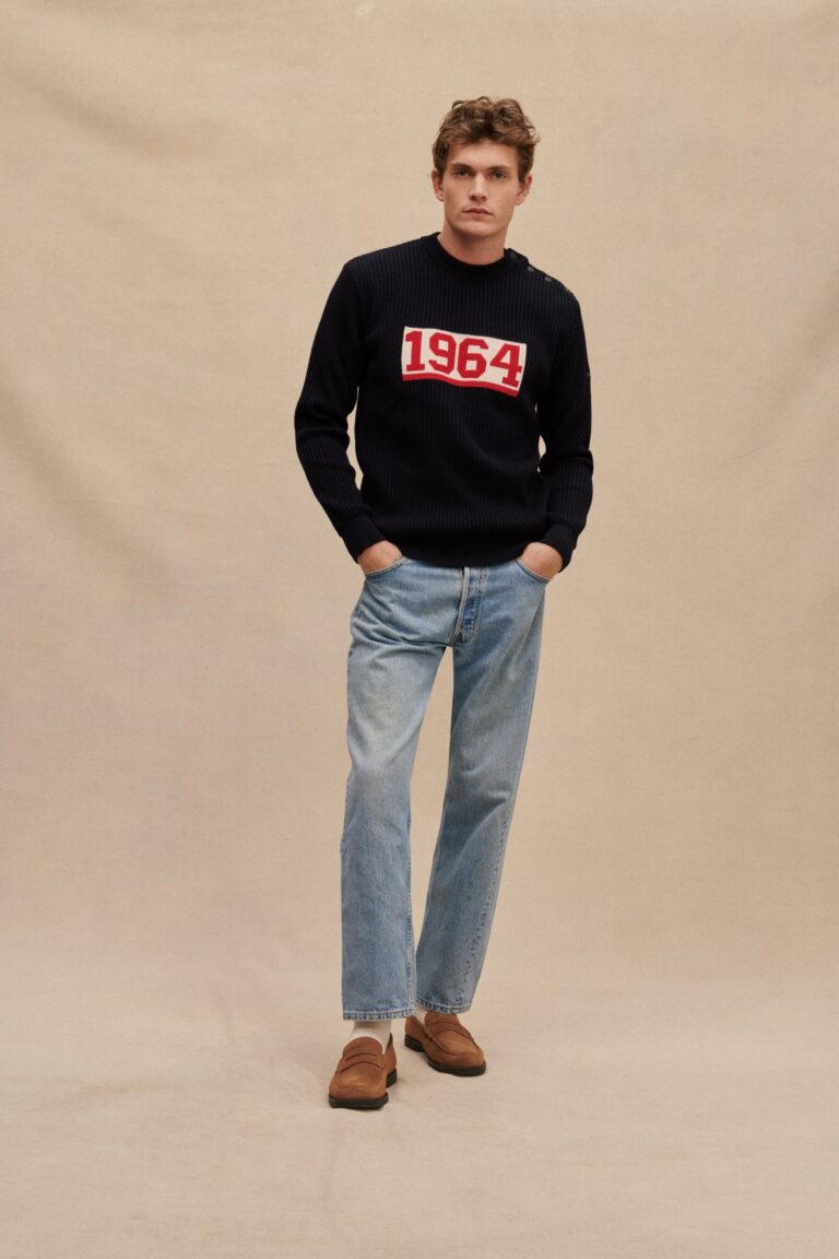 Le Minor - Pull marin 1964 bleu marine pour homme – XXL