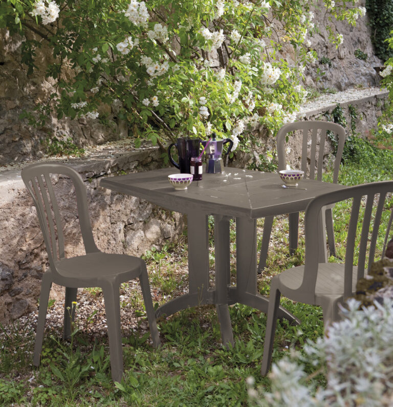 Grosfillex B2C - Chaise de jardin Miami bistrot – Taupe