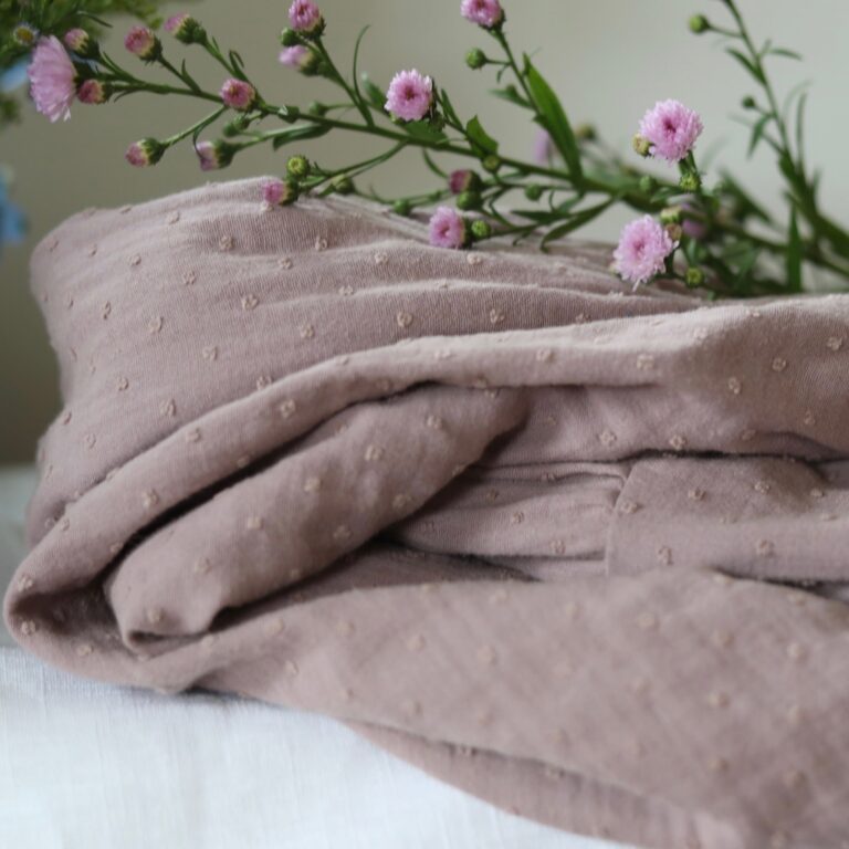 Quintessence - Robe Elsie - double gaze de coton plumetis bois de rose – XXL