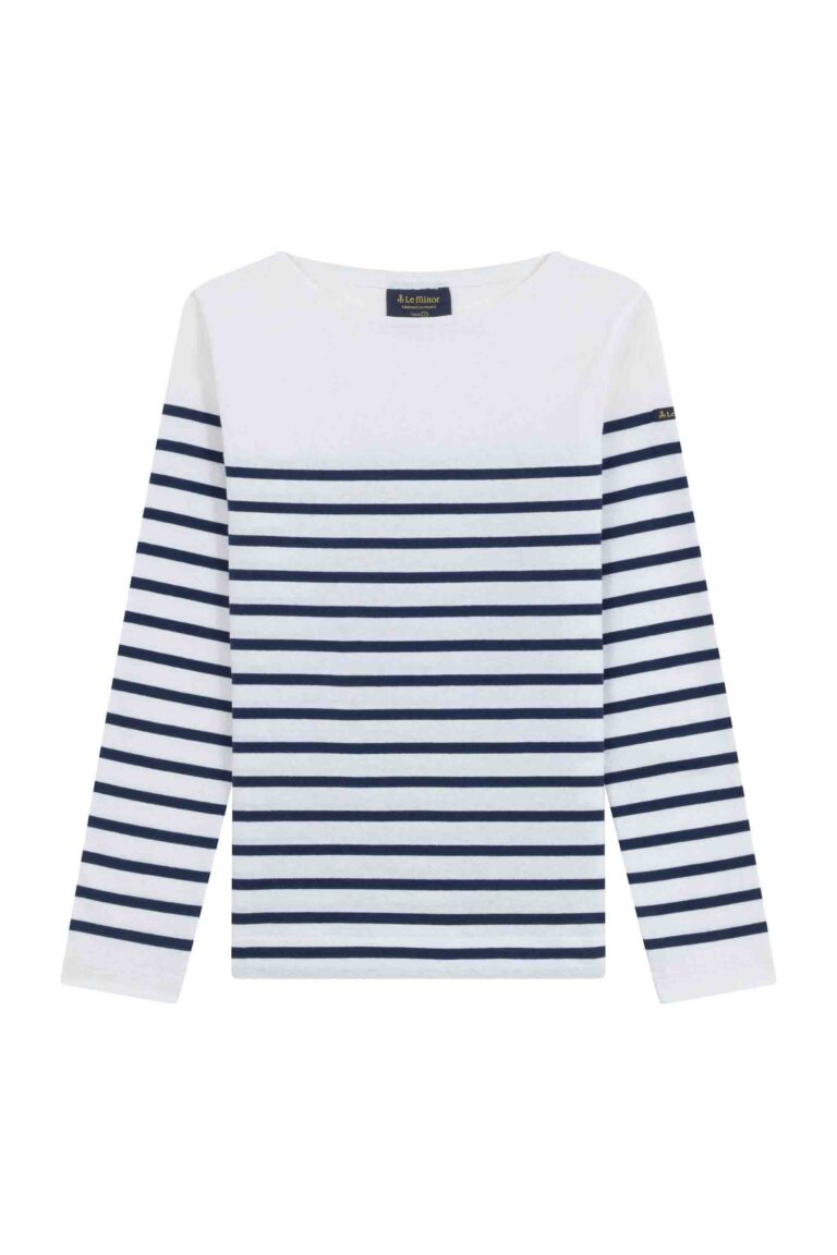 Le Minor - Marinière Marine Nationale blanche et marine pour femme – XXL